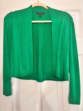 Banana Republic Women’s Bright Green Open-Front Cropped Cardigan
